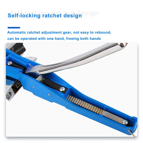 Close-up of Heavy Duty Manual Pipe Bender for Copper, Aluminum, and Steel Tubing showcasing self-locking ratchet design.