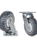 Heavy Duty Plate Casters Set 6 Inch Swivel Wheels With Brake Anti Skid 360 Degree Ball Bearing Castors Four Pack All Swivel Two With