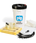 Roof Leak Diverter Bucket Kit For Quick Response And Real World Roof Leak Protection, including tarp, hoses, and absorbents