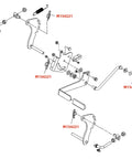 Exploded diagram showing M154221 components on John Deere equipment, compatible with Heavy Duty Spring Locking Cotter Pin Replacement.