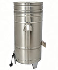 Heavy Duty Stainless Steel Commercial Salad Spinner With Adjustable Speed Knockout Workhorse Vegetable Dryer And Water Extractor Built Tough For Restaurant Kitchens 220V side view with power cord