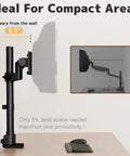 Heavy Duty Aluminum Ultrawide Monitor Desk Mount And Adjustable Monitor Arm For Wide Screens Up To 57 Inches, 6.5" from wall.