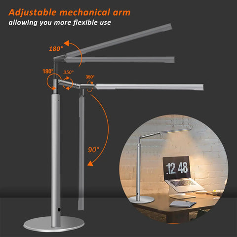 Eye Friendly Desk Lamp For Home Office And Monitor Setup No Flicker LED Task Light with adjustable arm and aluminum build