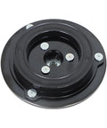 Premium AC Compressor Clutch Hub Replacement For Ford F150 And Lobo 50L Engines 2011 Through 2014, black metal hub with bolt holes.
