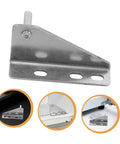 Top Shelf Stainless Steel Freezer Door Pivot Hinges 2 Pieces Set For Chest Freezer Silent Triangle Replacement Fridge Parts close-up view of a single hinge