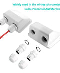 Easy Install No Drill RV Solar Panel Roof Mount Kit cable protection and waterproof connectors, white with wires