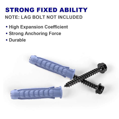 Concrete Wall Anchors For TV Mounts For Concrete Or Brick Walls, Durable Plastic 10x50mm Anchors, grey 8-piece pack, screws