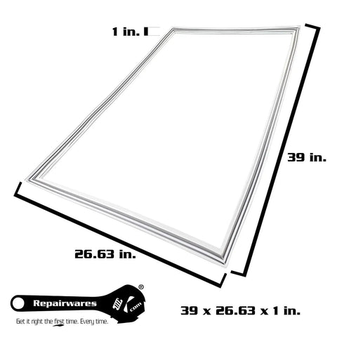 Refrigerator Door Gasket Seal Replacement Fits Multiple Models No Hassle Easy Install shown with dimensions of 39 x 26.63 x 1 in.