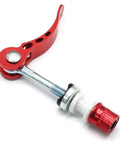 High Strength Aluminum Bike Seat Post Quick Release Pin M6x65mm Clamp Bolt in red with quick release mechanism