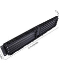 Top Tier Front Lower Active Grille Shutter With Electric Motor For Quick Slide In Direct Swap, measures 72.7 cm x 14.3 cm, black plastic.