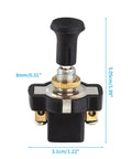 Push Pull Light Switch 12V Two Pack 8mm Thread On Off Toggle Switch For Car Boat Golf Cart Truck Marine Black Round Handle, 8mm thread