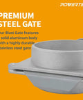Badass 5 Inch Aluminum Blast Gate Flat Out Built For Heavy Shop Dust Collection Systems With Smooth Slide Valve And Smart Anti Clog Airflow Control Plus Hella Durability featuring solid aluminum body and stainless steel gate.