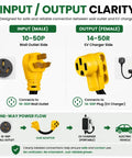 Straight Shot Setup Hella Durable Nema 10 To 50 P To 14 To 50 R Ev Charger Adapter Cable Converter diagram showing input and output connections.