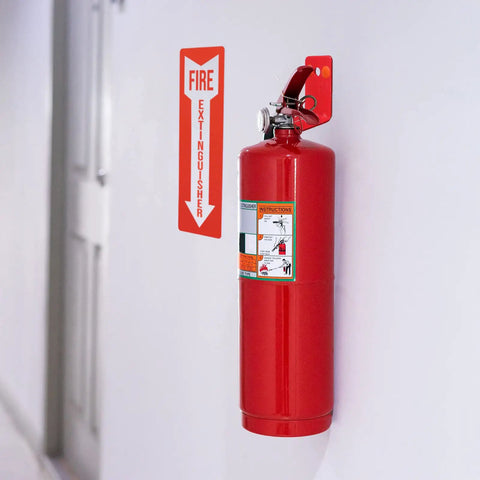 2 Pack Fire Extinguisher Holder And 4 Sign Stickers, Heavy Duty Wall Mount Brackets For 5 To 20 Lb Extinguishers