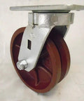 Make Moving Heavy Loads A Breeze With Hella Tough 6 Inch Ductile Steel Swivel Caster featuring kingpinless design, robust red wheel.