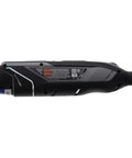 Certified Renewed 12 Volt Cordless Rotary Tool Kit featuring variable speed with ergonomic grip and safety instructions on handle.