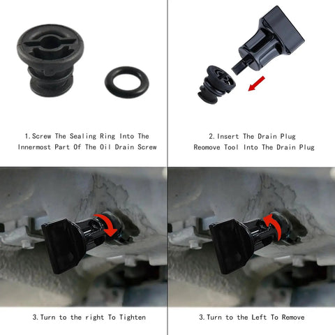 Installation steps for 11 Pack Oil Drain Plug With Removal Tool No Leak Replacement For VW And Audi 1.8L 2.0L TSI.