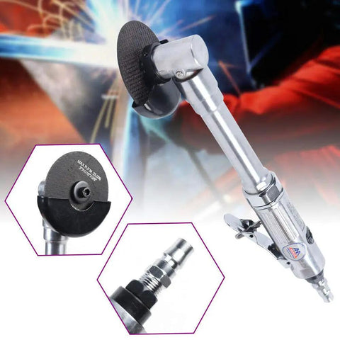 Workhorse Pneumatic Angle Grinder With Long Handle For Easy Cutting And Quick Grinding, 3 Inch Cutting Blade, 180 Degree Guard
