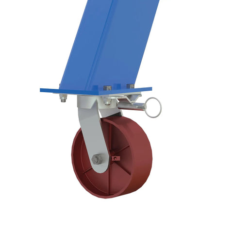Heavy Duty Welded Steel Fixed Gantry Crane With 10000 Lb Capacity And Smooth Rolling Locking Casters mounted wheel detail