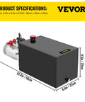 Single Acting 12V DC Hydraulic Pump Power Unit For Dump Trailer, 3.75 Gallon Capacity, Steel Construction, Fast Start, side view