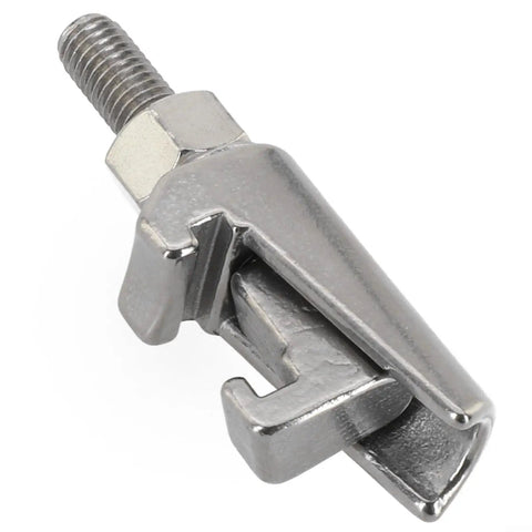 Heavy Duty M8 Double Jaw C Clip Caliper Hook Screwclamp Forged From Knockout 304 Stainless Steel, side view showing details.