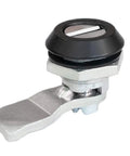 Badass Black Quarter Turn Cam Lock Latch with rubber gasket for secure utility box closure and weather sealing.