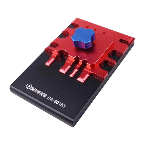 Red and black Metal Etching Sheet Bender Tool for Photo Etched Parts and Model Assembly with blue knob
