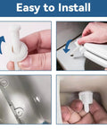 Universal White Toilet Seat Screw Replacement Kit With Heavy Duty Plastic Bolts Hinge Nut Washer Set shown being installed easily.