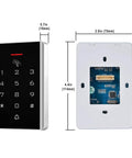 Rock Solid Stand Alone Door Access Control Keypad With 125 Khz Proximity Reader, dimensions 4.4in x 2.9in, for security entry use.