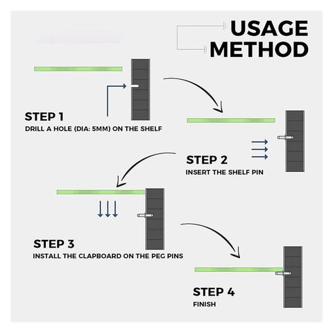 Installation guide for 500 Piece Heavy Duty Shelf Support Pins Set For Cabinets And Wardrobes Silver Tone 5mm By 19mm Nickel Plated Iron