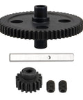 Beefy Metal Spur Diff Main Gear 62T And 17T Pinion Set for center reduction RC crawler car, durable steel gear, easy install
