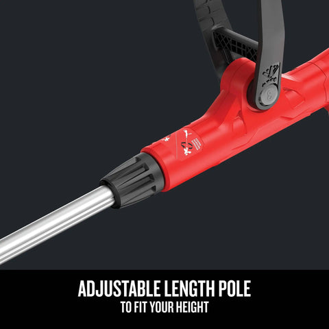 Adjustable telescoping pole of the Corded 6.5 Amp String Trimmer With 14 Inch Cutting Width Push Button Line Feed