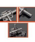 Heavy Duty Stainless Steel Slide Bolt Lock For Exterior Gates And Doors Rust Proof Security Hasp With Butter Smooth Glide Action Built Tough For Backyard Shed Projects, detailed view of the latch mechanism.