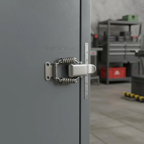 Heavy Duty 304 Stainless Steel Toggle Latch With Double Spring Draw Catch on a cabinet for secure vibration resistant performance