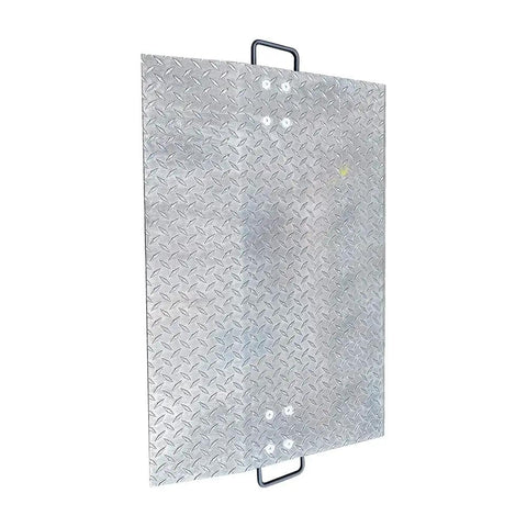 Heavy Duty Aluminum Dock Plate And Loading Ramp Crushes 3000 Lbs Loads With Beast Mode Strength For Pallet Jacks And Carts, 24x36 inch with diamond tread.