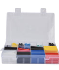 Colorful Heat Shrink Tubing Kit With 580 Pieces For Wire Insulation Protection And Leak Prevention, Fast Shrinking At 84C Temp, Durable Polyolefin Material With 2:1 Ratio To Keep Your Cables Snazzy And Secure., plastic case with assorted heat shrink tubes for wire insulation