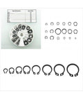 70 Pcs External Retaining Circlips E Clip Washers Retaining Ring Carbon Steel Kit For Auto Repair And Diy Projects shown in case