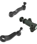 Heavy Duty Front Steering Kit With Idler Arm And Pitman Arm Bracket Assembly, featuring durable black steel components.