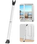 AceMining white adjustable door security bar; 1-pack with telescoping body and rubber foot for sliding doors