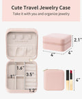 Compact Travel Jewelry Case For Women Grab And Go Style, Waterproof PU Leather With Soft Flannel Lining, Tiny 3.9x3.9x2 Inch Organizer