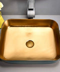 Turn Your Bathroom Into A Smooth Operator With This Above Counter Vessel Sink Solid Porcelain Ceramic Bowl Features Tough Stain Resistant Glaze Keeps Surfaces Shiny No Scrubbing Required Upgrades Any Vanity Instantly, gold color, above counter vessel sink.