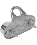 Side view of Beefy Cam Cleat For 5-15mm Rope, 316 Stainless Steel boat kayak cleat with fairlead ring, two screws visible