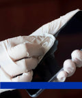 Isopropyl alcohol wipe packet, 5 x 6 in, for electronics; gloved hand cleaning smartphone
