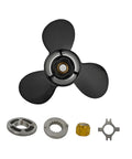 12 3/4 X 21 Pitch Aluminum Propeller For Mercury Outboard Motors 40 140 HP 3 Blade RH 15 Spline With Hub Nut Kit OEM 77348A45