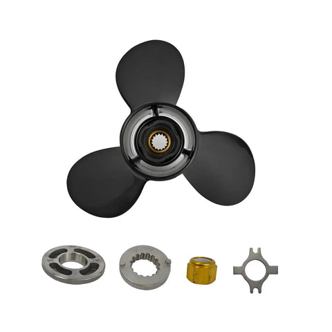 12 3/4 X 21 Pitch Aluminum Propeller For Mercury Outboard Motors 40 140 HP 3 Blade RH 15 Spline With Hub Nut Kit OEM 77348A45