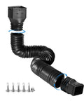 Black 1 Pack Flexible Rain Gutter Downspout Extension Extender From 21 To 68 Inches Heavy Duty PE Material Extendable Downspout Connector