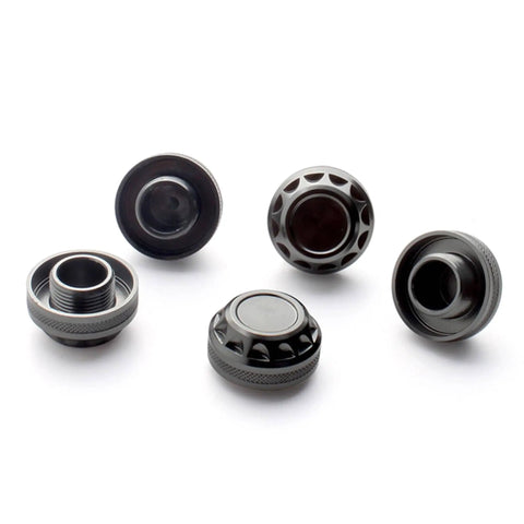Aluminum Alloy Fishing Reel Cap Replacement For Spinning Reels, Precision Screw Nut Accessory Kit shown in various views