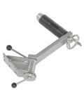 Heavy Duty Steel Reel Rotator Manual Work Positioner Attachment With Adjustable Hand Crank showing gray powder coated steel design.