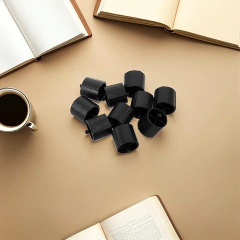 Replacement Core for Desktop Tape Dispenser 12 Pack, Pro Grade Wear Resistant Tape Holder Roller Kit, Easy Install for Office, School, and Home Use, Fits Most Tape Dispensers, Smooth Roll and Durable Performance, black plastic cores on desk