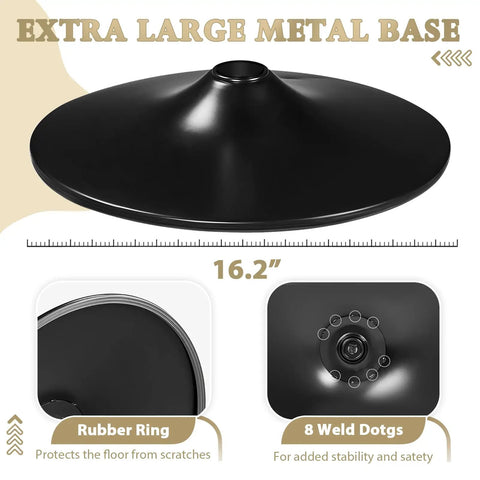Metal base of Modern Adjustable Counter Height Swivel Bar Stools Set Of 4 With Backrest Faux Leather Upholstery Black For Kitchen Island